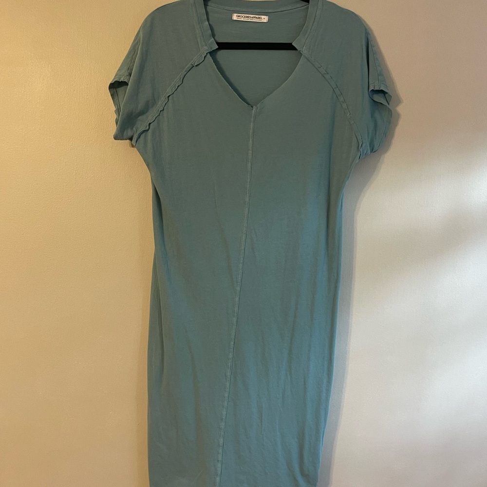 100% Organic Cotton Dress in Natural Teal